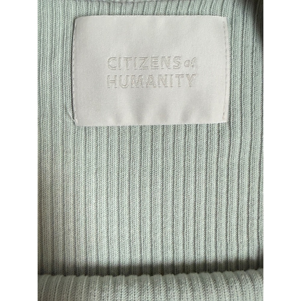 Citizens of Humanity Ribbed Long Sleeve Bina Crewneck Top in Pistachio Size S - Picture 4 of 9